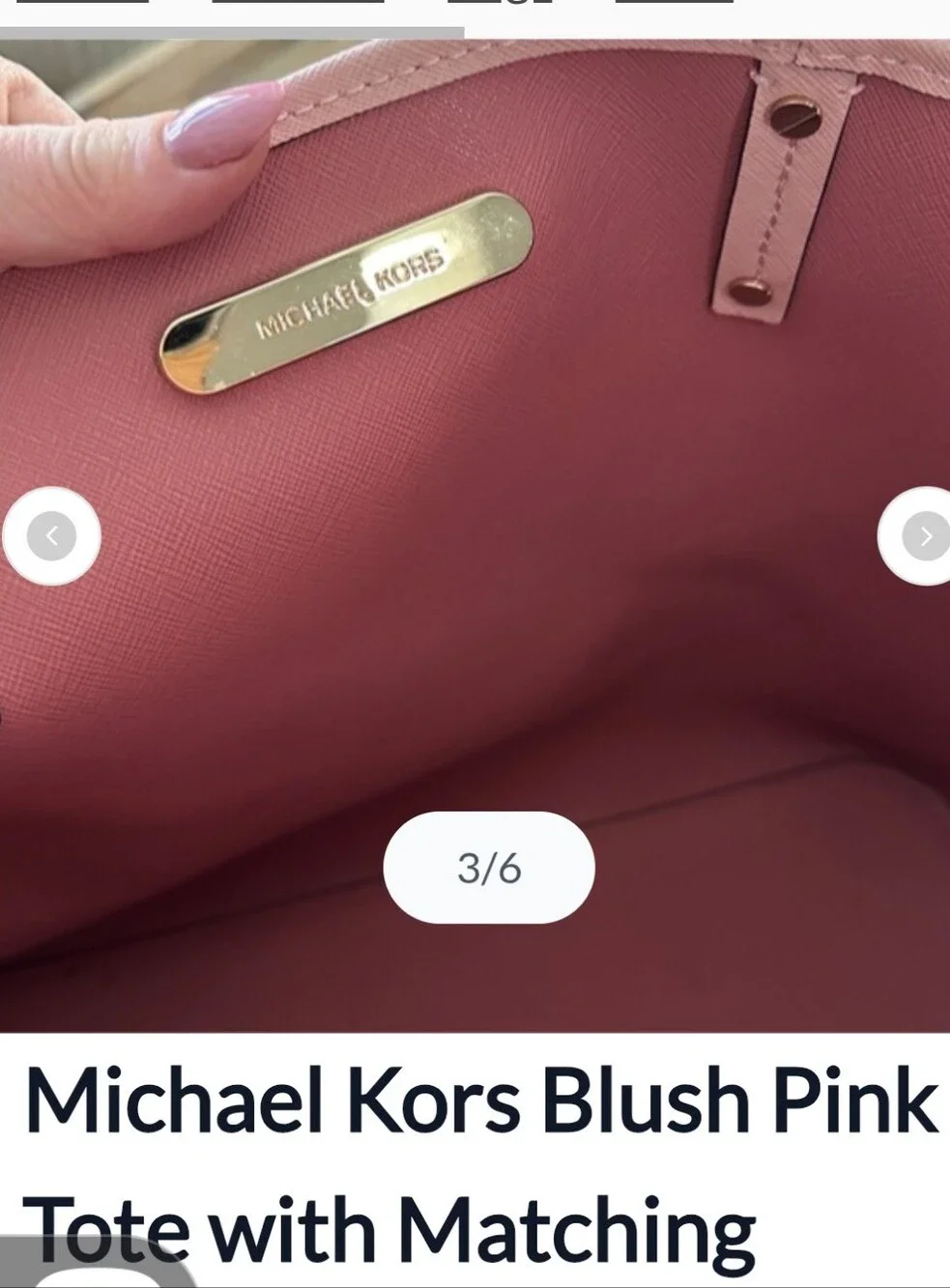 Michael Kors Jet Set Leather Pink Tote with Wristlet, EUC